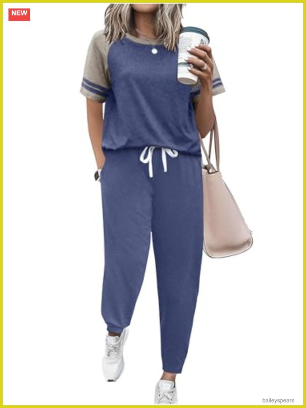 Two Piece Pajama Set Short Sleeve Jogger Lounge Set